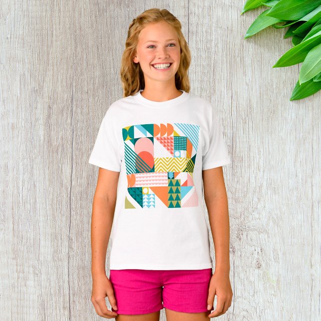 Modern Geometric Abstract Pattern Bold Retro  T-Shirt (Creator Uploaded)