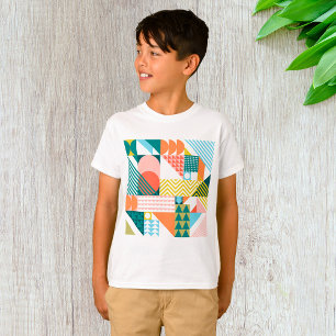 Modern Geometric Abstract Pattern Bold Retro  T-Shirt