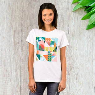 Modern Geometric Abstract Pattern Bold Retro T-Shirt