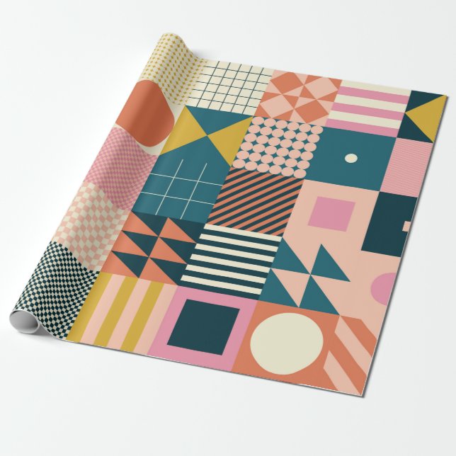 Modern geometric abstract pattern design with simp wrapping paper (Unrolled)
