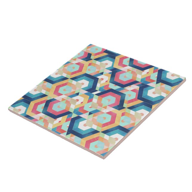 Modern geometric abstract pattern tile (Side)