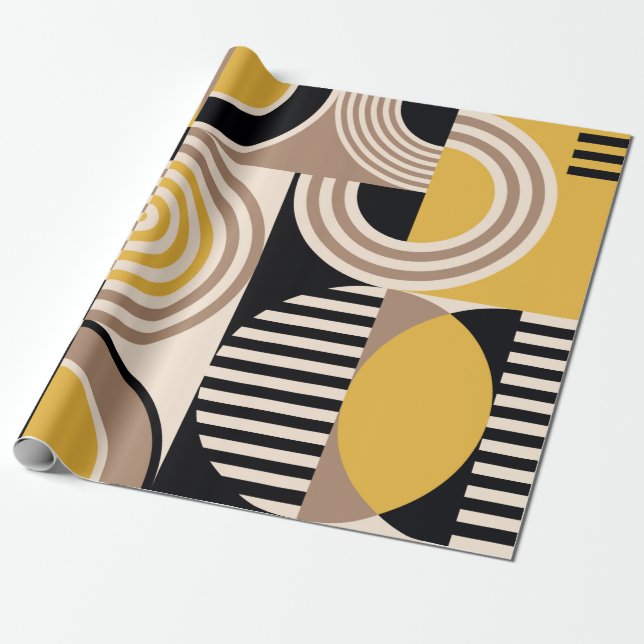 Modern geometric abstract pattern. Vintage design Wrapping Paper (Unrolled)