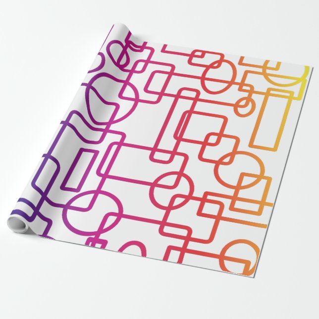 MODERN GEOMETRIC ABSTRACT PATTERN WRAPPING PAPER (Unrolled)