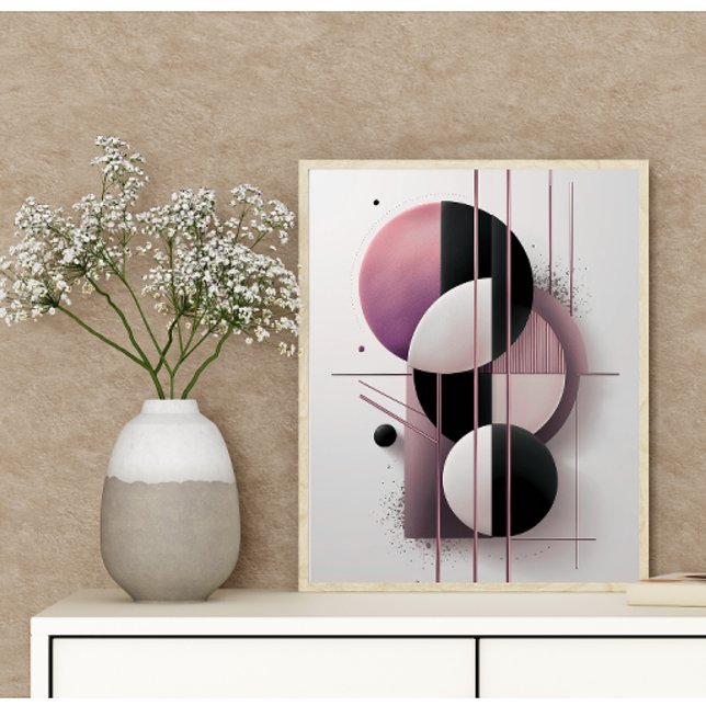 Modern Geometric Abstract Pink Elegant Minimalist Poster (Creator Uploaded)