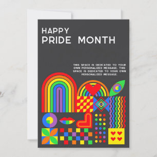 Modern Geometric Abstract Pride Month Rainbow Holiday Card