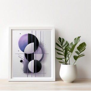 Modern Geometric Abstract Purple Elegant Minimal Poster