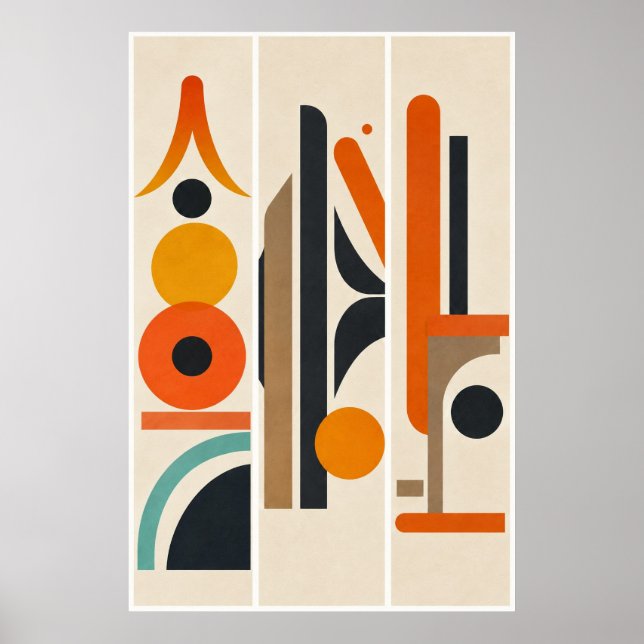 Modern Geometric Abstract Wall Art (Front)