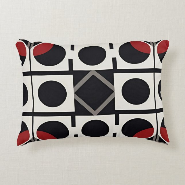 Modern Geometric Abstract With Circles Decorative Cushion (Front)