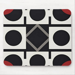 Modern Geometric Abstract With Circles Mouse Mat