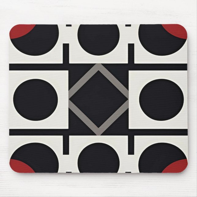 Modern Geometric Abstract With Circles Mouse Mat (Front)