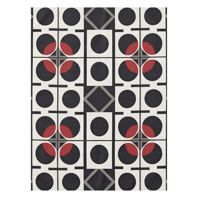 Modern Geometric Abstract With Circles Tablecloth (Front)