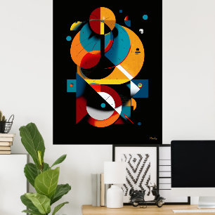 Modern Geometric Abstraction – Bauhaus Orbit Poster
