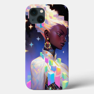 Modern Geometric Anime Girl iPhone 13 Case