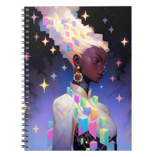 Modern Geometric Anime Girl Notebook