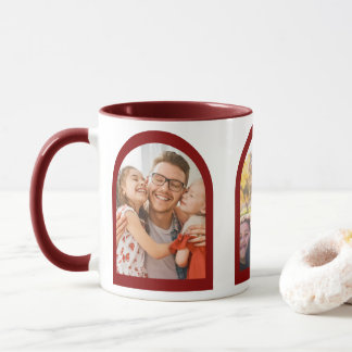 Modern Geometric Arch Memories Custom Family Photo Mug