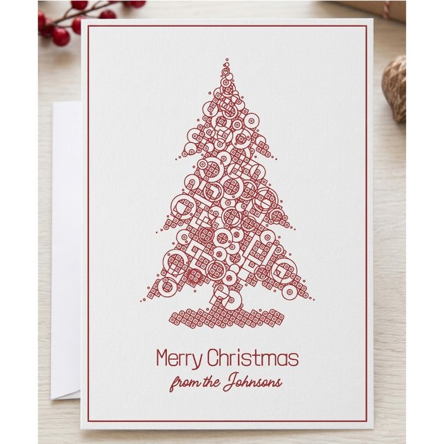 Modern Geometric Architectural Christmas Tree  Holiday Card (Creator Uploaded)