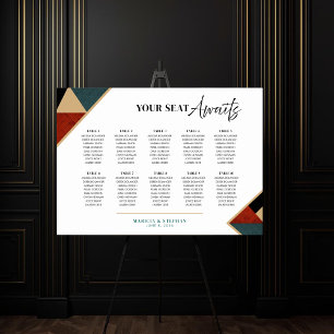 Modern Geometric Art Deco Wedding Seating Chart