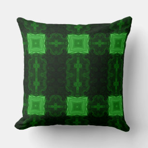 Modern Geometric Art Emerald Green Throw Pillow