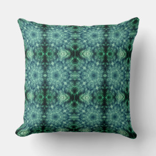 Modern Geometric Art Emerald Green Throw Pillow