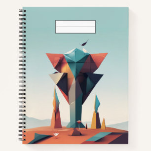 Modern geometric art in pastel tone Blue Pink Notebook