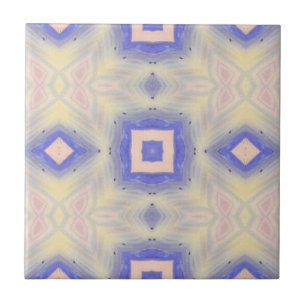 Modern geometric art lavender purple yellow pink tile