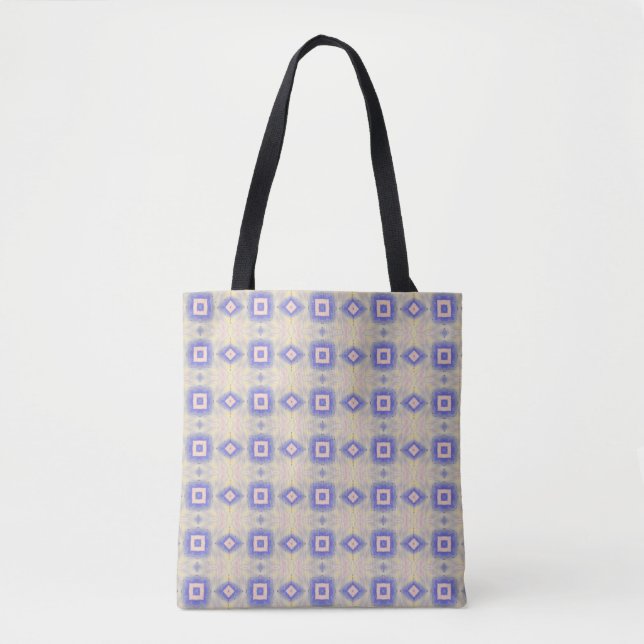 Modern geometric art lavender yellow tote bag (Front)