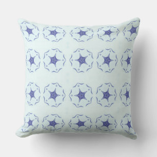 Modern Geometric Art Light Blue Star Pillow