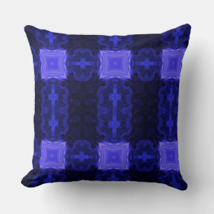 Modern Geometric Art Sapphire Blue Navy Pillow