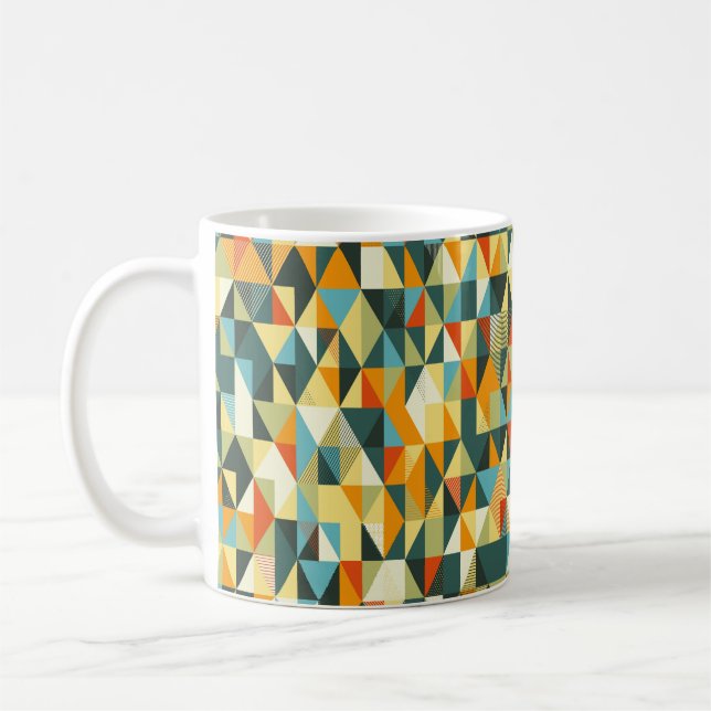 Modern Geometric background. Abstract flat pattern Coffee Mug (Left)