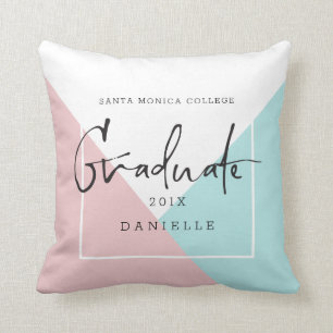 Modern geometric background Graduate Typography Cushion