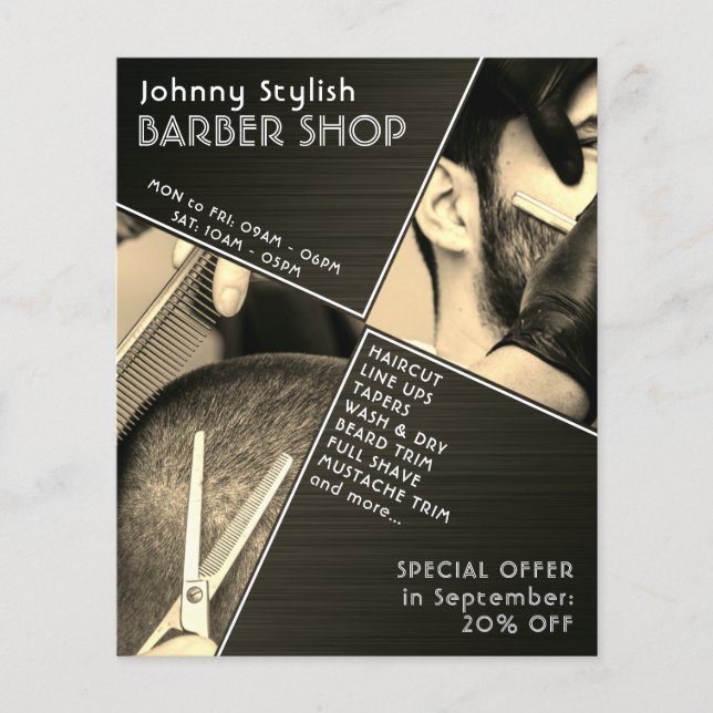 Modern geometric barber flyer (Front)
