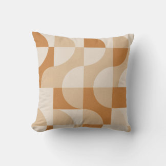 Modern Geometric Beige Throw Pillow