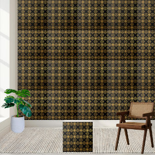 Modern Geometric Black and Gold Tile