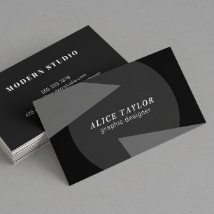 Modern geometric black and grey home designer business card