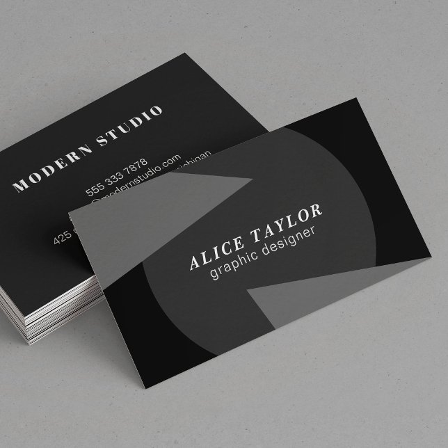 Modern geometric black and grey home designer business card (Creator Uploaded)