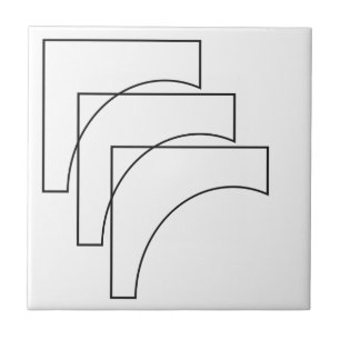 Modern Geometric Black And White Pattern Tile