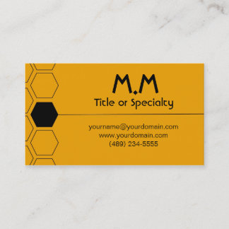 Modern geometric black and yellow business card