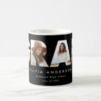 Modern geometric black multi photo graduation