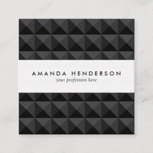 Modern Geometric Black Square Pattern Business Card
