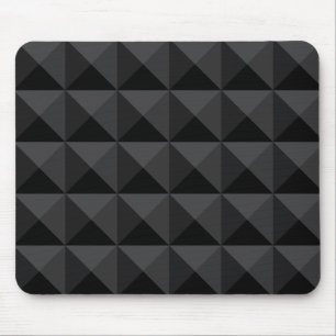 Modern Geometric Black Square Pattern Mouse Mat