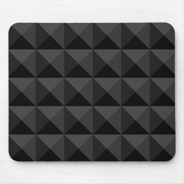 Modern Geometric Black Square Pattern Mouse Mat (Front)