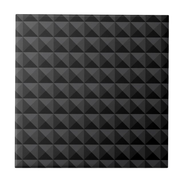 Modern Geometric Black Square Pattern Tile (Front)