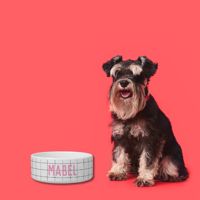 Modern Geometric Black,White & Bright Pink Simple Bowl (Creator Uploaded)