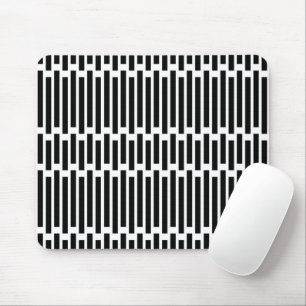 Modern Geometric Black White Pattern Mouse Mat