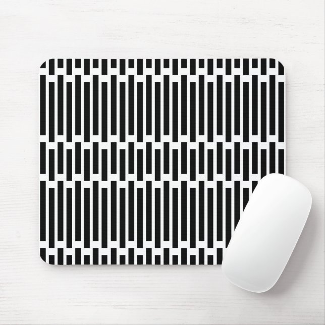 Modern Geometric Black White Pattern Mouse Mat (With Mouse)