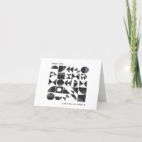 Modern Geometric Black White Personalised Name