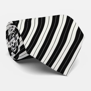 Modern Geometric Black & White Stripe  Tie