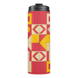 Modern Geometric Blocks Pattern Design Thermal Tumbler