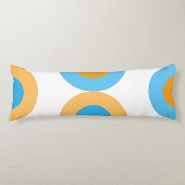 Modern Geometric Blue and Yellow  Body Cushion (Front)