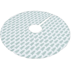 Modern geometric blue Christmas tree graphic Brushed Polyester Tree Skirt